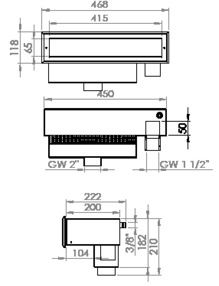 Skimmer SLIM450 INOX316