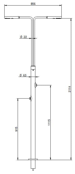 AZORA DOUBLE FLUX Duș cu apă rece