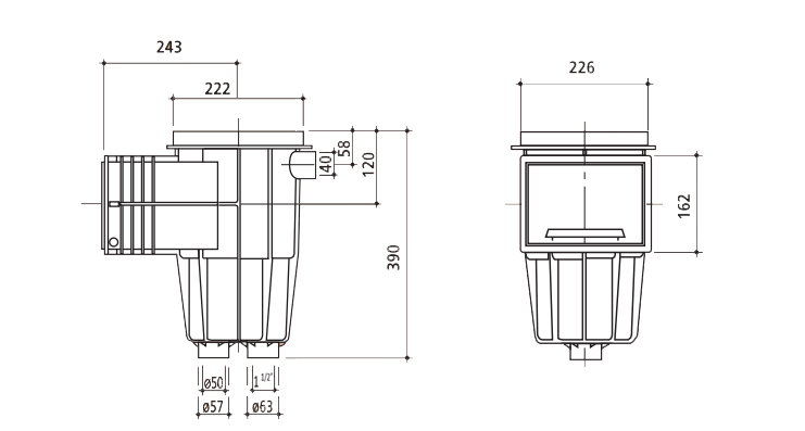 Refulare pisc Liner 2” FEXT/CONTRAPIULIȚĂ