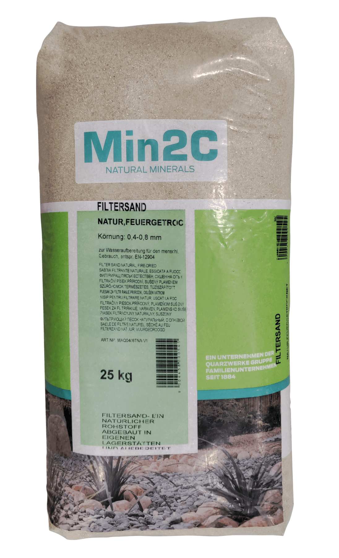 Nisip filtrare, granulație 0,4-0,8mm 25 kg/sac