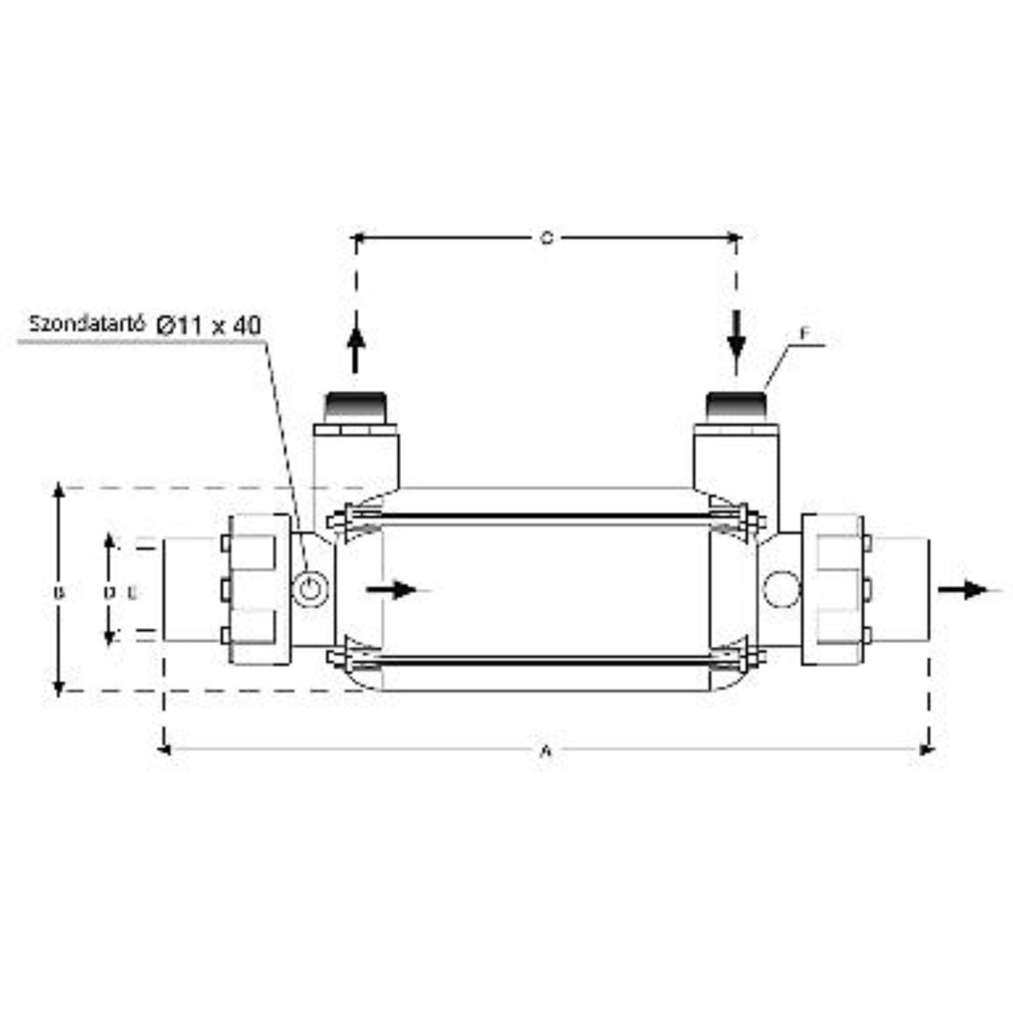 Schimbător căldură PLASTIC/INOX316 D-KWT-VA
