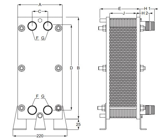 Schimbător căldură în plăci Titan - G-PWT-Ti