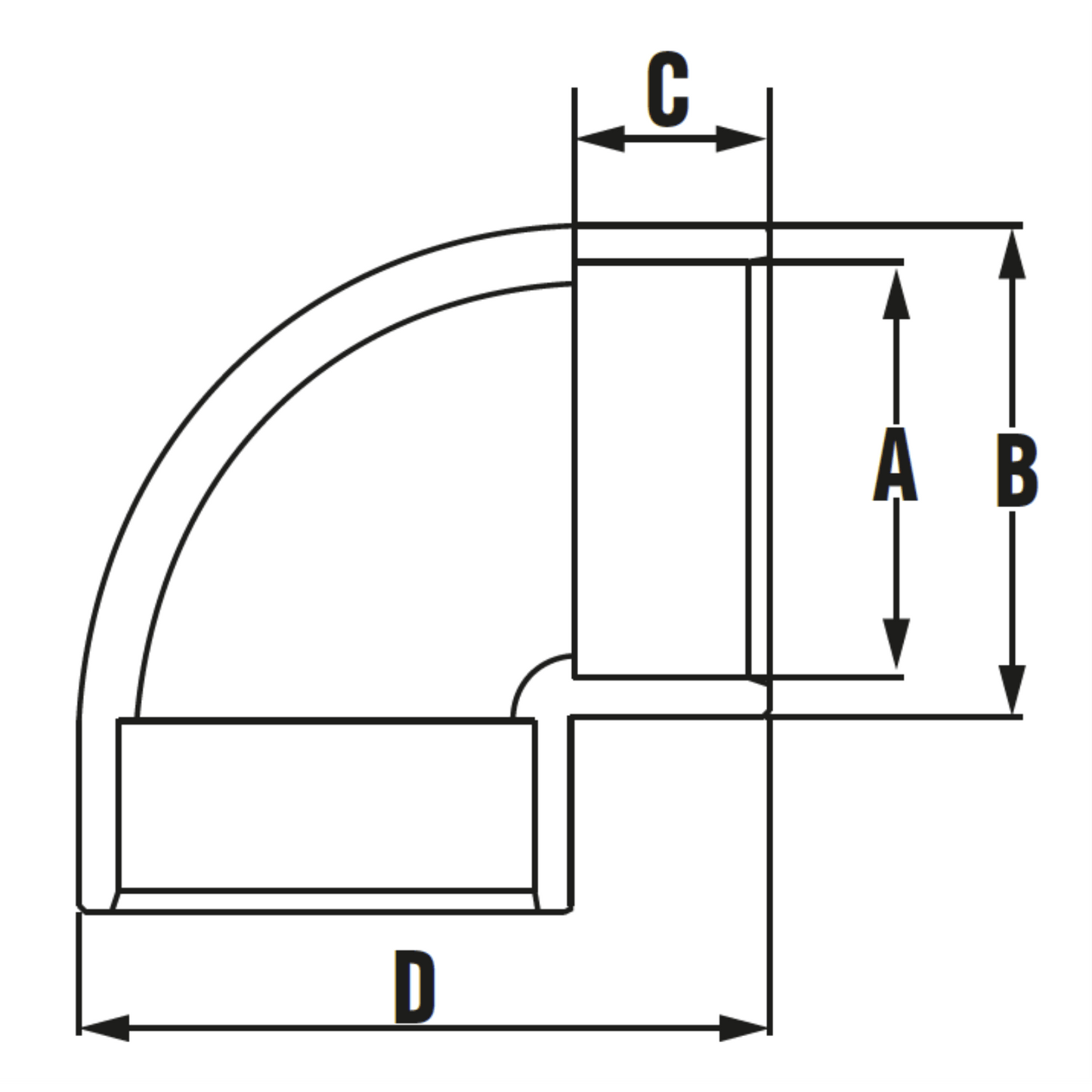Cot PVC 90°
