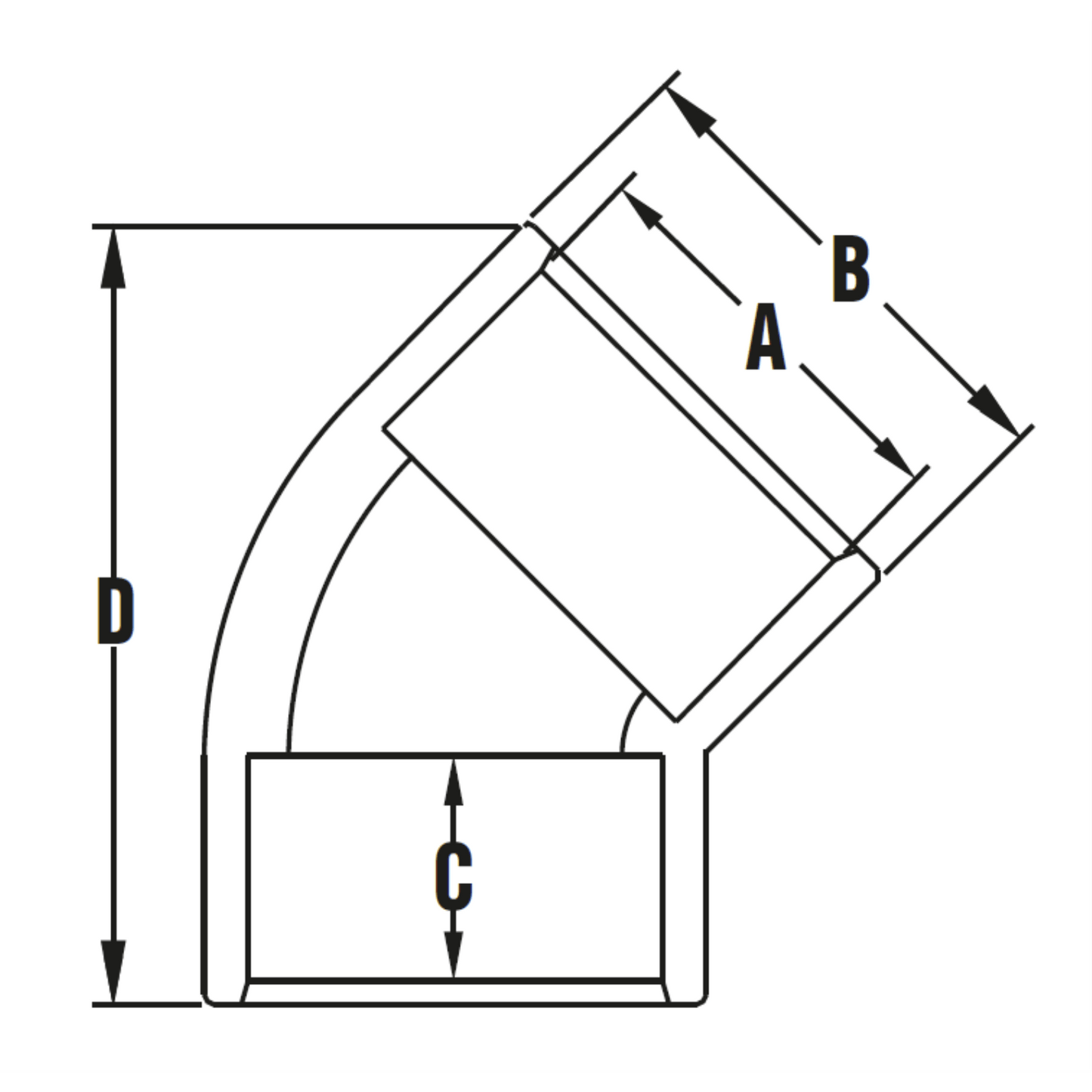 Cot PVC 45°