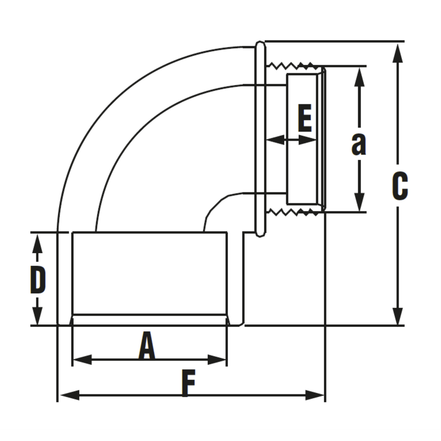 Cot PVC 90° FEXT