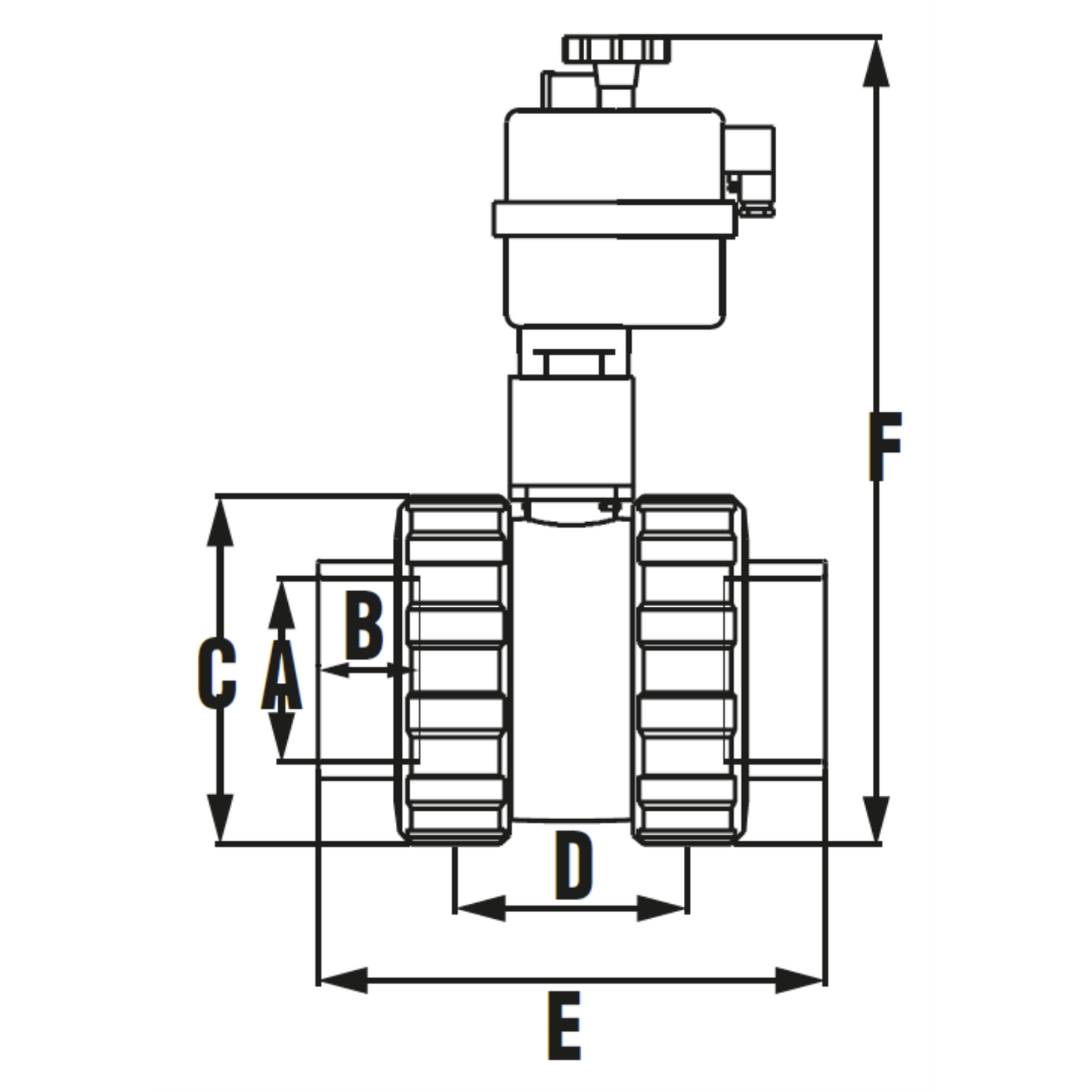 Robinet cu bilă acurator electric PTFE