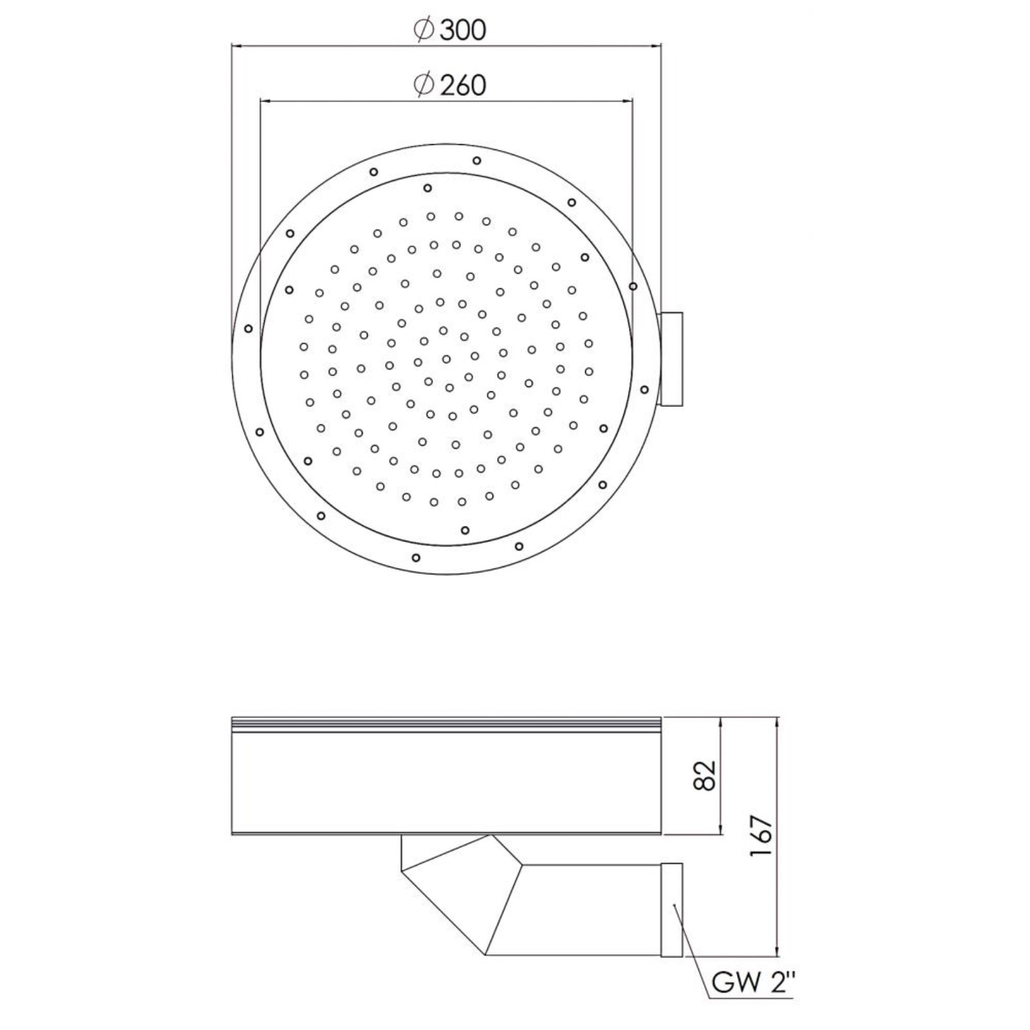 Grilă hidromasaj aer din oțel inoxidabil, pentru piscine din beton