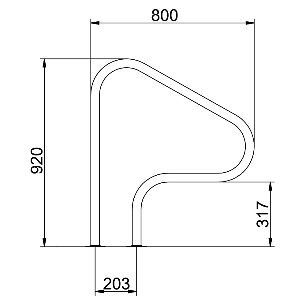 Balustradă FX-04, 836 x 805mm, INOX316L